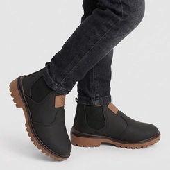 Bota Chelsea Infantil Molekinho Tratorado Preto