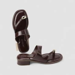 Tamanco Feminino Penélope Detalhe Bold Marrom