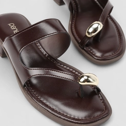 Tamanco Feminino Penélope Detalhe Bold Marrom
