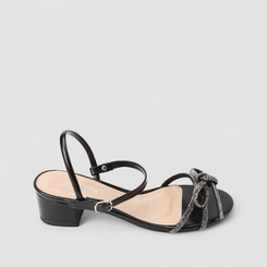 Sandália Feminina Penélope Detalhe Laço Strass Preto