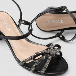 Sandália Feminina Penélope Detalhe Laço Strass Preto