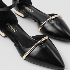 Sapatilha Slingback Feminino Gabriela Metalizada Preto