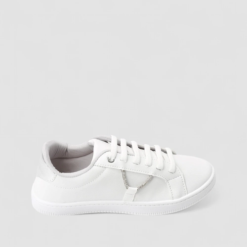 Tênis Casual Feminino Penélope Elástico Detalhe Strass Branco