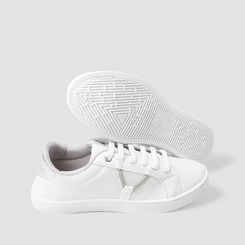 Tênis Casual Feminino Penélope Elástico Detalhe Strass Branco