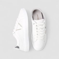 Tênis Casual Feminino Penélope Elástico Detalhe Strass Branco