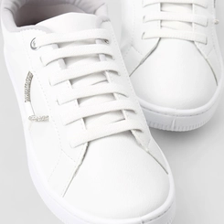 Tênis Casual Feminino Penélope Elástico Detalhe Strass Branco