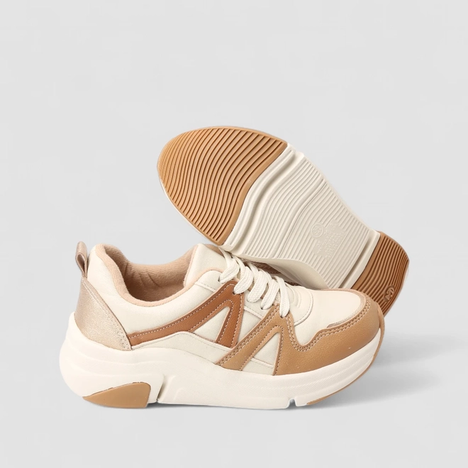 Tênis Casual Feminino Modare Ultraconforto Bege