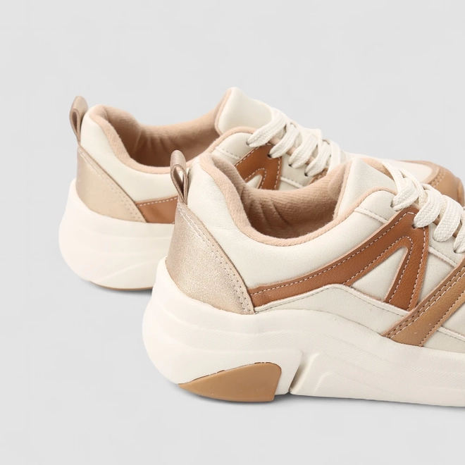 Tênis Casual Feminino Modare Ultraconforto Bege