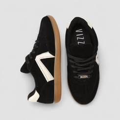 Tênis Casual Feminino Vizzano Recorte Lateral Camurça Preto