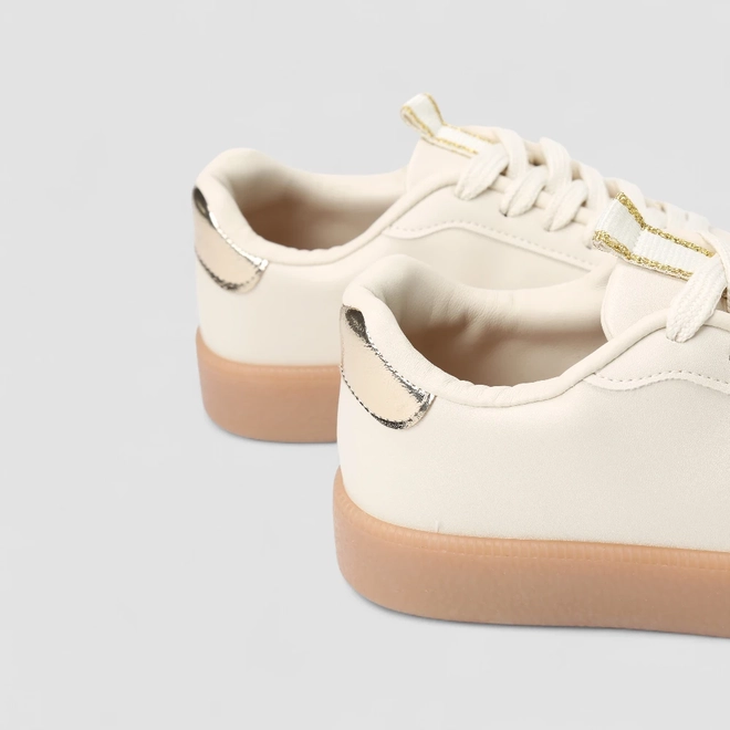 Tênis Casual Feminino Vizzano Original Detalhe Metalizado Off White