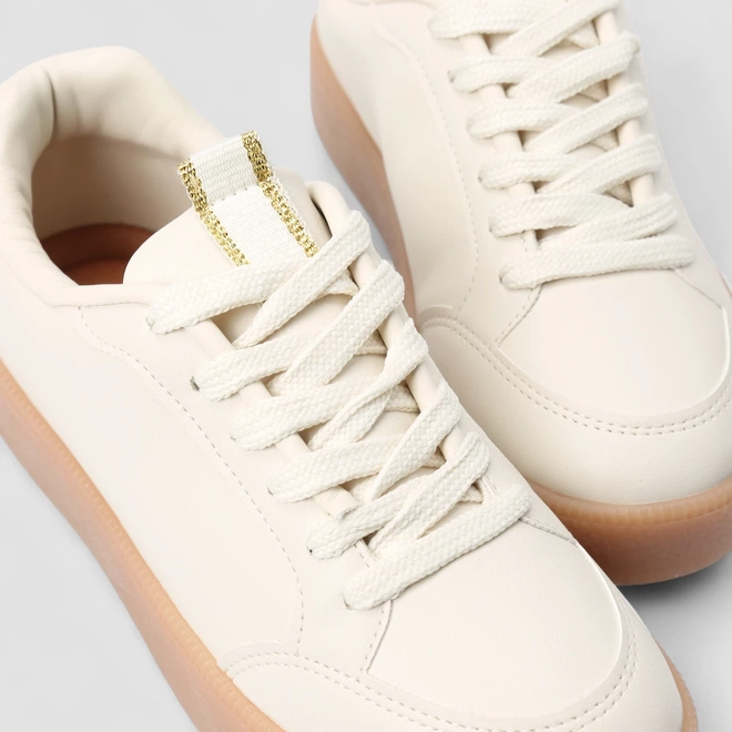 Tênis Casual Feminino Vizzano Original Detalhe Metalizado Off White