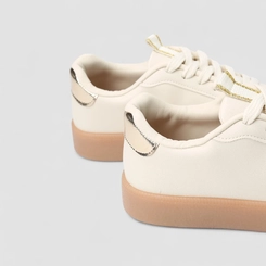 Tênis Casual Feminino Vizzano Original Detalhe Metalizado Off White
