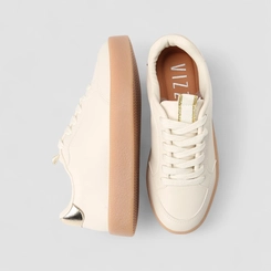 Tênis Casual Feminino Vizzano Original Detalhe Metalizado Off White