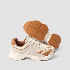 Tênis Chunky Feminino Vizzano Original Detalhe Recortes Off White