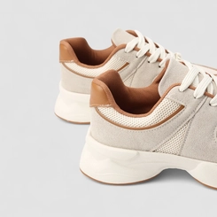 Tênis Chunky Feminino Vizzano Original Detalhe Recortes Off White