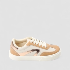 Tênis Casual Feminino Penélope Off White & Bege