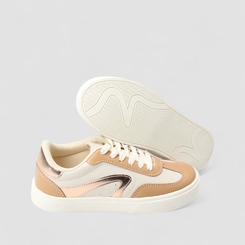 Tênis Casual Feminino Penélope Off White & Bege