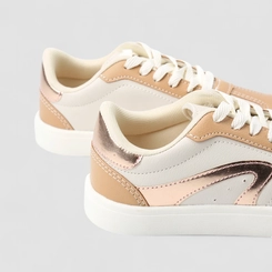 Tênis Casual Feminino Penélope Off White & Bege