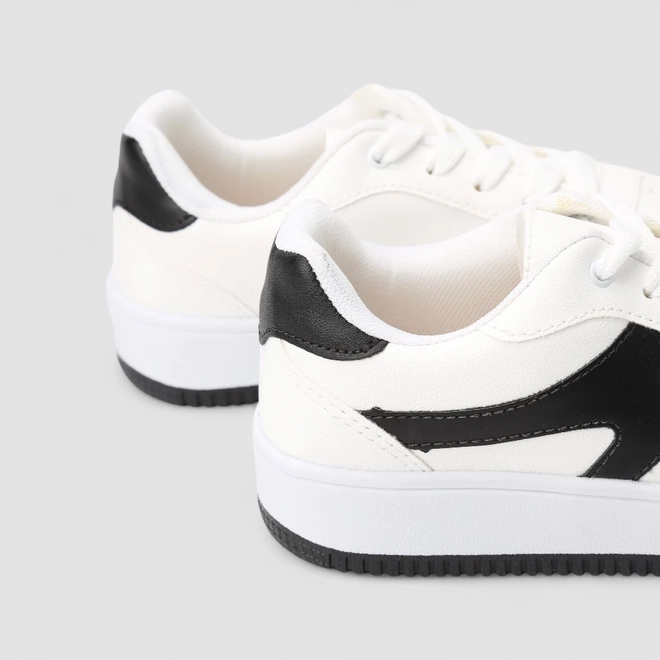 Tênis Casual Feminino Penélope Recorte Camurça Branco