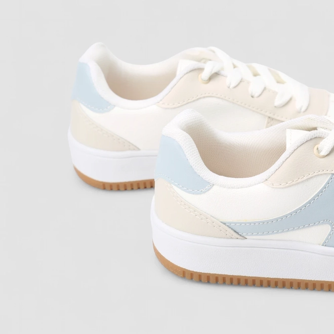 Tênis Casual Feminino Penélope Recorte Branco