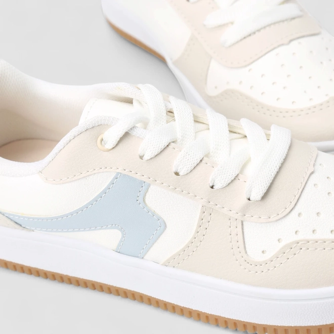 Tênis Casual Feminino Penélope Recorte Branco