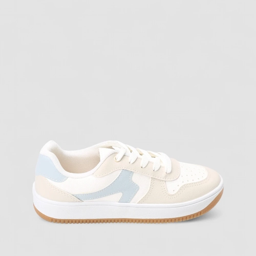 Tênis Casual Feminino Penélope Recorte Branco