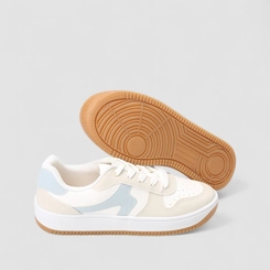 Tênis Casual Feminino Penélope Recorte Branco