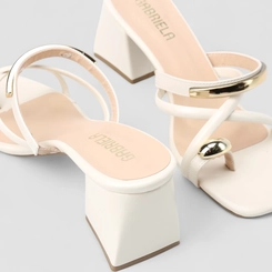 Tamanco Feminino Gabriela Detalhe Metálico Bold Off-White
