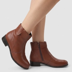 Ankle Boot Feminina Gabriela Couro Marrom