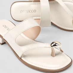 Tamanco Feminino Penélope Detalhe Bold Off White