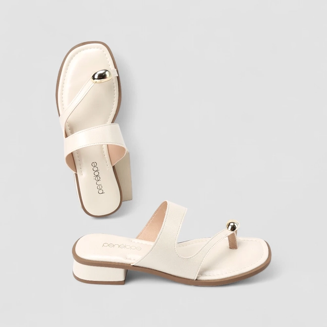 Tamanco Feminino Penélope Detalhe Bold Off White