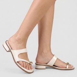Tamanco Feminino Penélope Detalhe Bold Off White