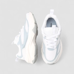 Tênis Casual Feminino Vertus Detalhes Azul Mesh Branco