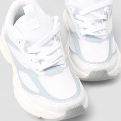 Tênis Casual Feminino Vertus Detalhes Azul Mesh Branco
