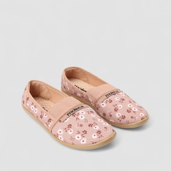 Sapatilha Feminina Moleca Detalhe Elástico Floral Nude