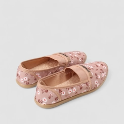 Sapatilha Feminina Moleca Detalhe Elástico Floral Nude