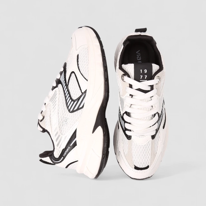 Tênis Casual Feminino Via Marte Tela Branco & Preto