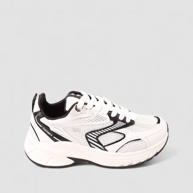 Tênis Casual Feminino Via Marte Tela Branco & Preto