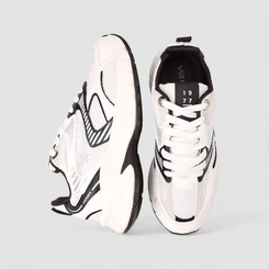 Tênis Casual Feminino Via Marte Tela Branco & Preto