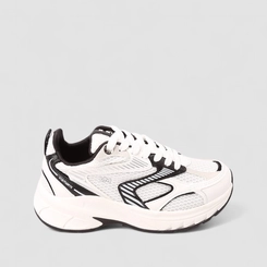 Tênis Casual Feminino Via Marte Tela Branco & Preto