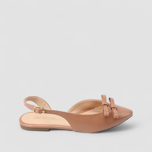 Sapatilha Slingback Feminino Penélope Detalhe Laços Nude