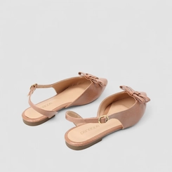 Sapatilha Slingback Feminino Penélope Detalhe Laços Nude