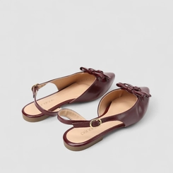 Sapatilha Slingback Feminino Penélope Detalhe Laços Vinho
