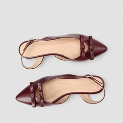 Sapatilha Slingback Feminino Penélope Detalhe Laços Vinho