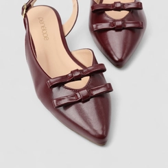 Sapatilha Slingback Feminino Penélope Detalhe Laços Vinho