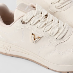 Tênis Casual Feminino Via Marte Detalhe Brilho Off White