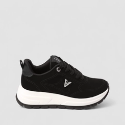 Tênis Chunky Feminino Via Marte Detalhe Pedraria Preto