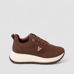 Tênis Chunky Feminino Via Marte Detalhe Pedraria Marrom