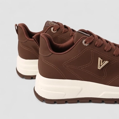 Tênis Chunky Feminino Via Marte Detalhe Pedraria Marrom