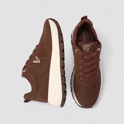 Tênis Chunky Feminino Via Marte Detalhe Pedraria Marrom
